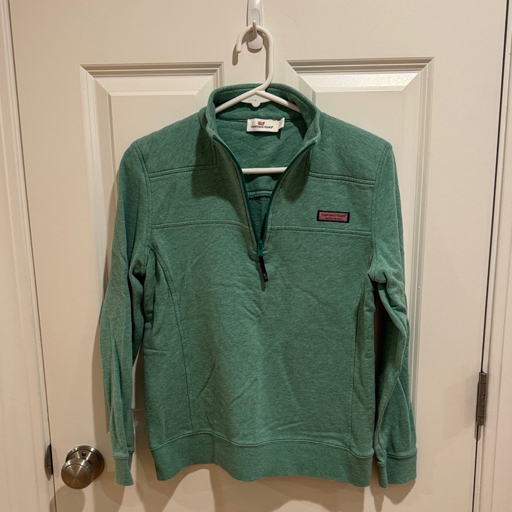 Vineyard Vines Teal Quarter-Zip Sweater